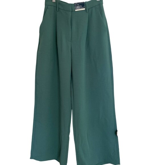 Abercrombie & Fitch Curve Love High Rise Ultra Wide Leg Pants 26 2R Green Pants - Picture 1 of 8